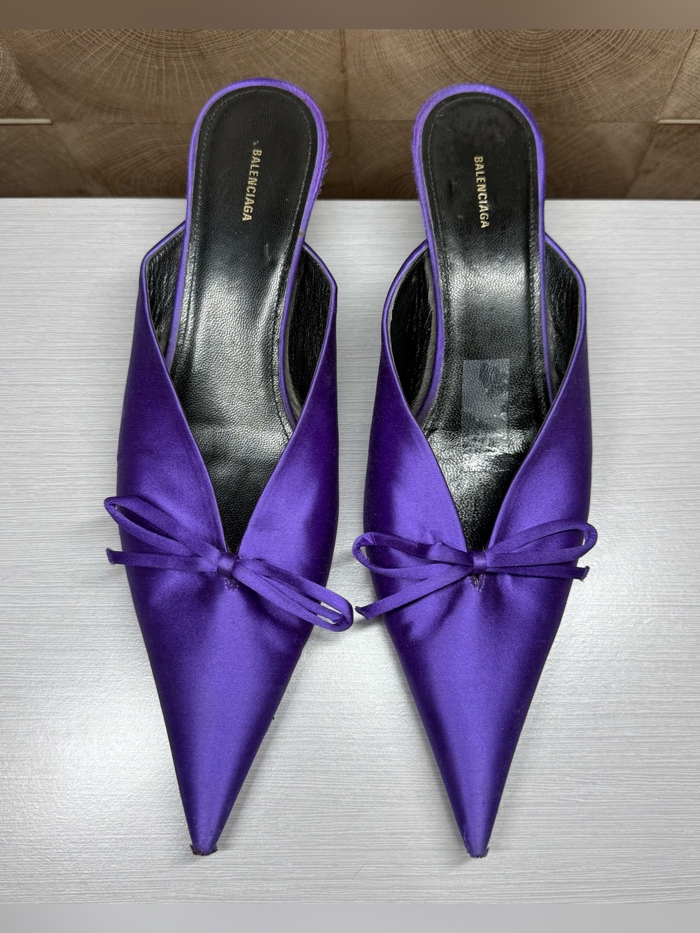 Balenciaga purple Knife Slingback Mule Sz 39